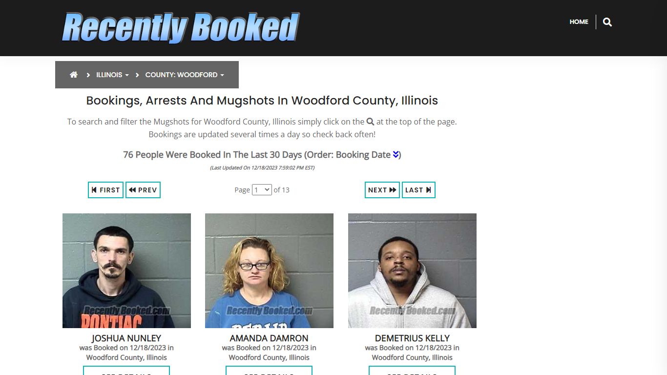 Bookings, Arrests and Mugshots in Woodford County, Illinois