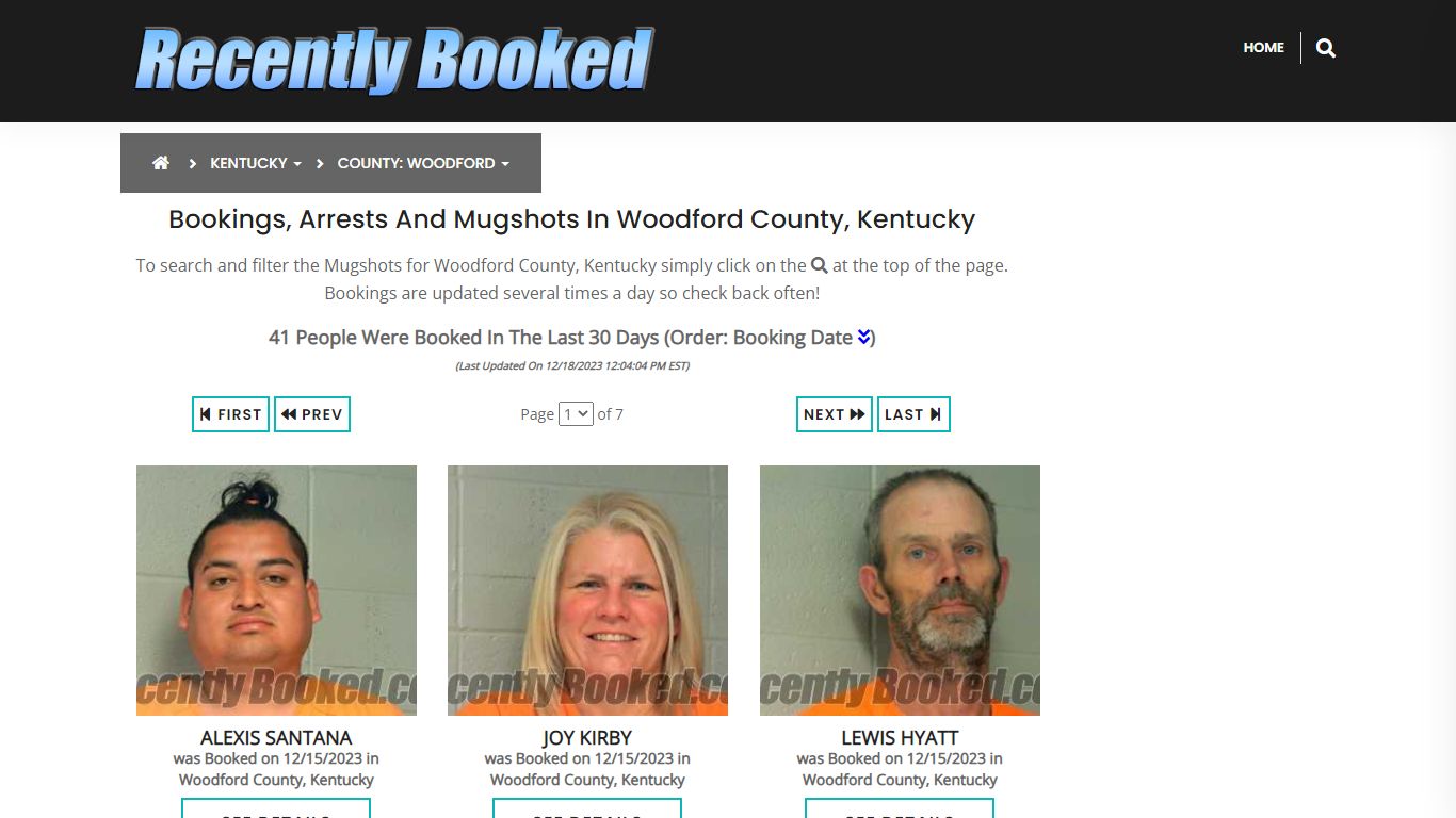 Bookings, Arrests and Mugshots in Woodford County, Kentucky